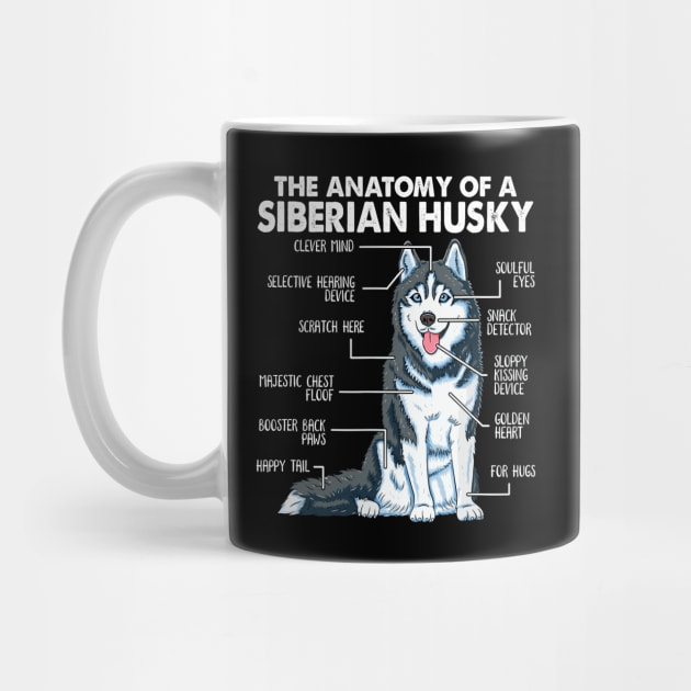 Funny Anatomy Siberian Husky Dog Lover by Wakzs3Arts